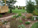 Beds with Rock and Mulch